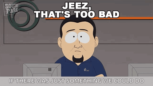 Man Saying Jeez That's Too Bad