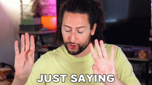 Man Saying Just Saying with Hands Up