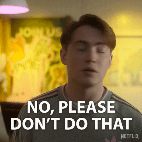 Man Saying No in Front of Netflix Logo