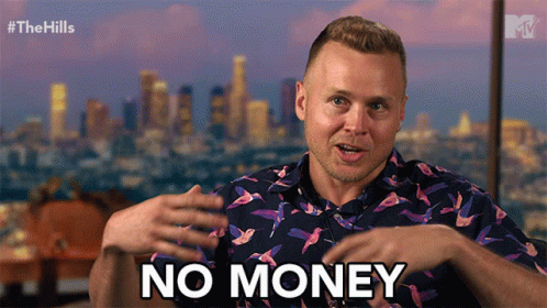 Man Saying No Money in City
