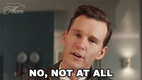 Man Saying No Not At All In Front Of Them Sign GIF