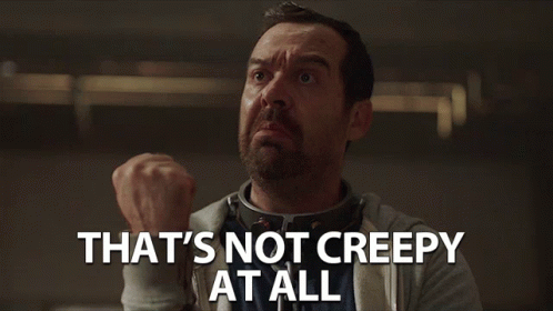 Man Saying Not Creepy At All Fist Up