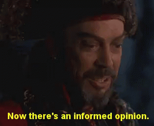 Man Saying Now There's An Informed Opinion In Yellow Letters GIF