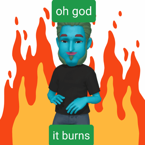 Man Saying Oh God It Burns
