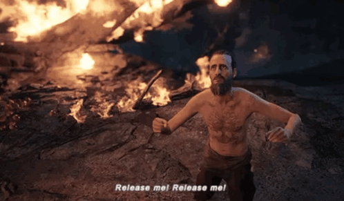 Man Saying Release Me