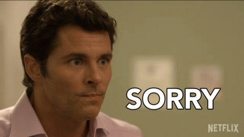 Man Saying Sorry in Front of Netflix Ad