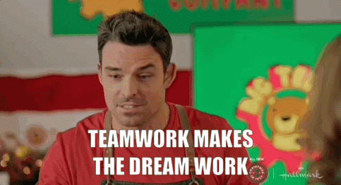 Man Saying Teamwork Makes Dream Work GIF