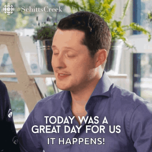 Man Saying Today Was a Great Day