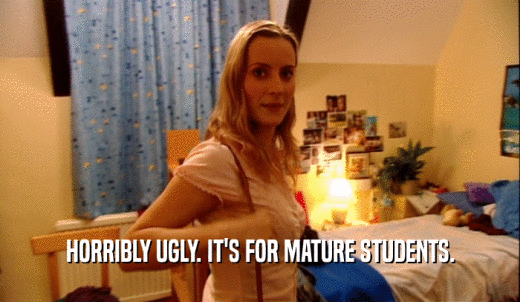 Man Saying Ugly Room Is For Mature Students GIF
