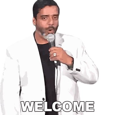 Man Saying Welcome With Microphone