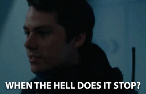 Man Saying When the Hell Does It Stop