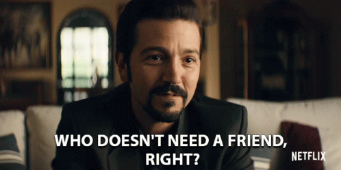 Man Saying Who Doesn't Need Friend Right