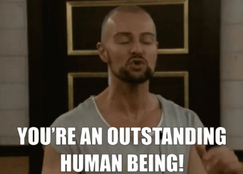 Man Saying You're an Outstanding Human Being