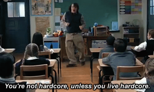 Man Saying You're Not Hardcore Unless You Live Hardcore GIF