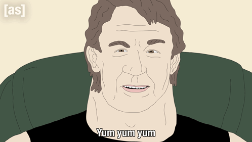 Man Saying Yum Yum Yum