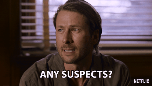 Man Says Any Suspects In Front Of Netflix Logo
