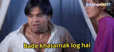 Man Says Bade Khatarnak Log Hai Woman Purple GIF