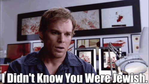 Man Says I Didnt Know You Were Jewish With Magnifying Glass GIF