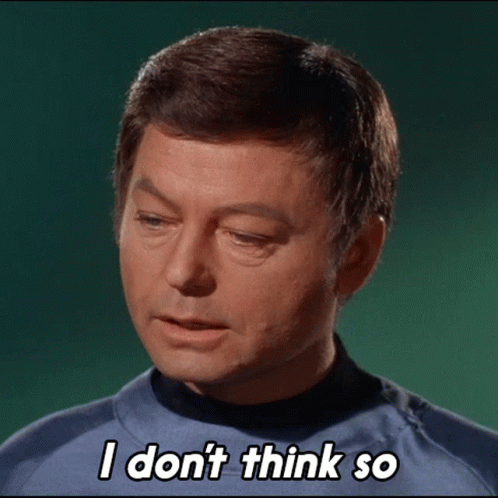 Man Says I Don't Think So On Green Background GIF