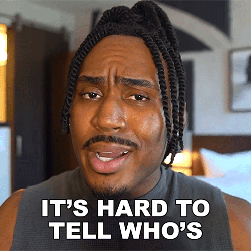 Man Says It's Hard To Tell Who's In Front Of A Bed GIF