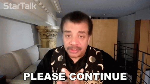 Man Says Please Continue in Front of Screen
