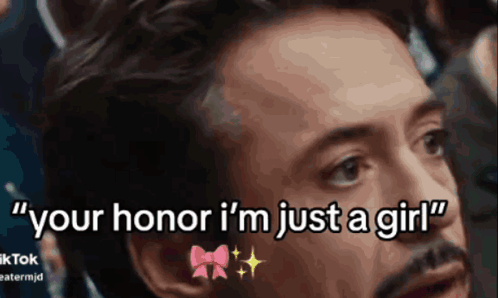 Man Says Your Honor I'm Just A Girl Pink Bow GIF