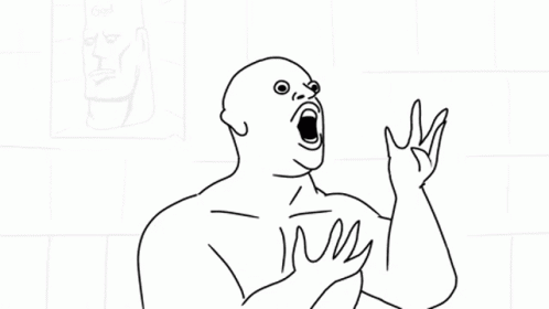 Man Screaming Black and White