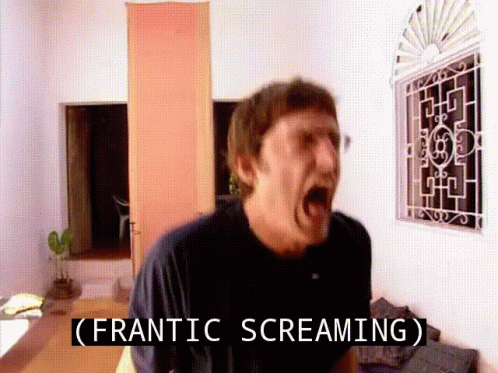 Man Screaming Frantic Screaming