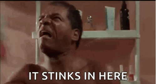 Man Screaming In Bathroom It Stinks In Here GIF