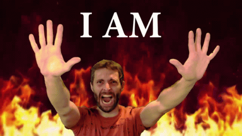 Man Screaming In Front Of Fire GIF