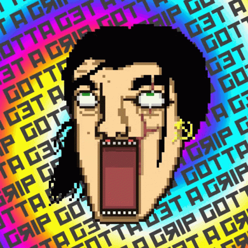Man Screaming With Rainbow Background Saying Got A Grip On It GIF