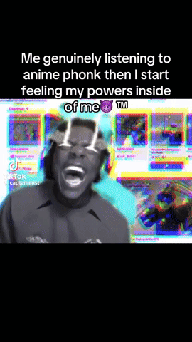 Man Screaming with Tears Listening to Anime Phonk
