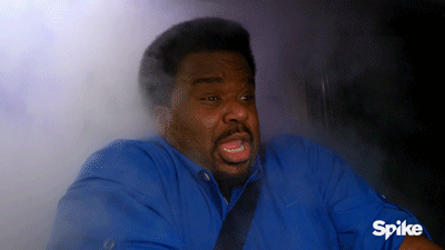 Man Screams Inside Car Because Of The Mist GIF