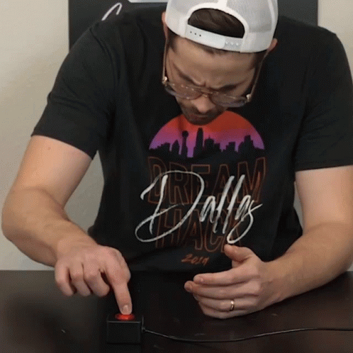 Man Seriously Push The Button GIF