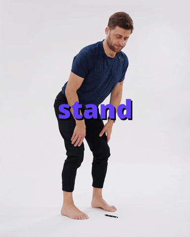 Man Showing Proper Bend Over Posture GIF