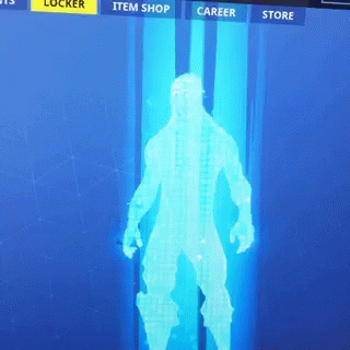 Man Silhouette On Screen With Locker Item Shop Career Store GIF
