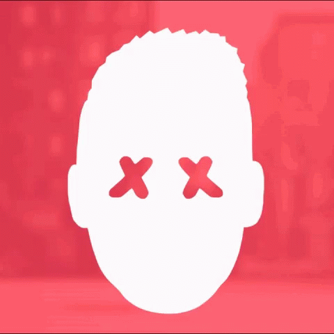 Man Silhouette with Two Red X Eyes