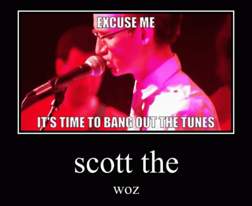 Man Singing Excuse Me Time to Bang Out Tunes