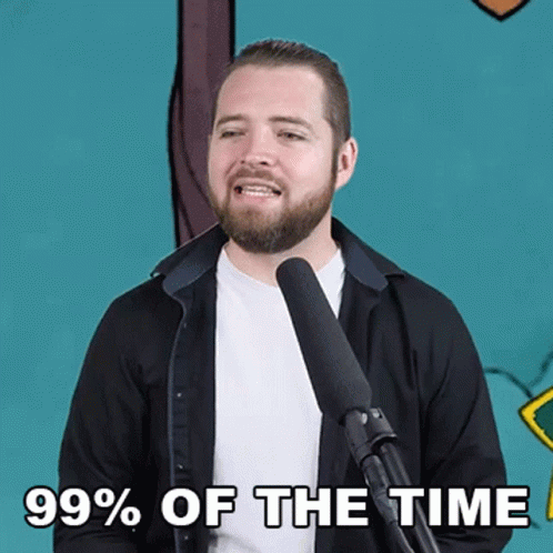 Man Singing Into Microphone 99 Percent of the Time