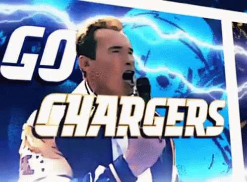 Man Singing Into Microphone Go Chargers GIF