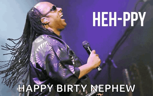 Man Singing Into Microphone Happy Birty Nephew GIF