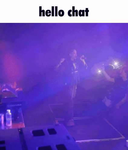 Man Singing Into Microphone Hello Chat GIF