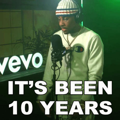 Man Singing Into Microphone It's Been 10 Years GIF