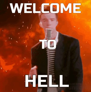 Man Singing Into Microphone Saying Welcome to Hell