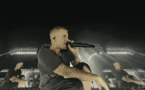 Man Singing Into Microphone GIF
