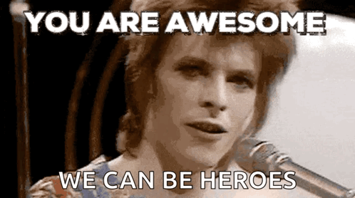Man Singing Into Microphone You Are Awesome We Can Be Heroes GIF