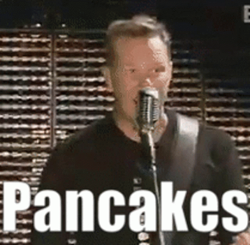Man Singing Into Pancakes Microphone