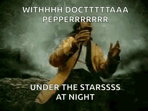 Man Singing Under the Starss at Night
