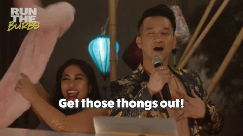 Man Sings Get Those Thong Out GIF