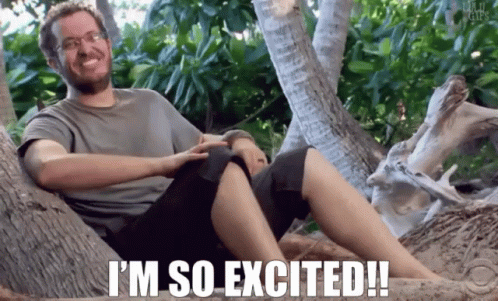 Man Sits in Tree Saying I'm So Excited